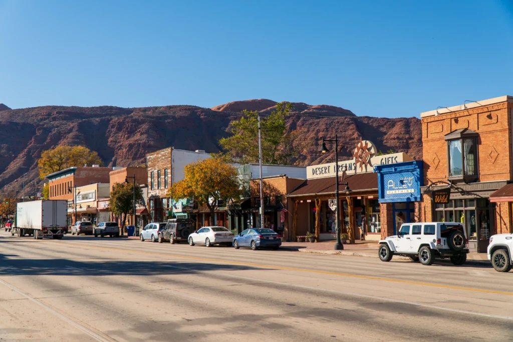 downtown of a small desert town
